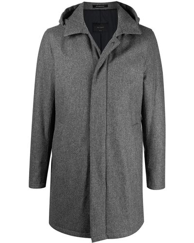 Dell'Oglio Hooded Single Breasted Coat - Gray