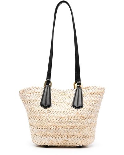 Max Mara Shopper mit Logo-Schild - Natur