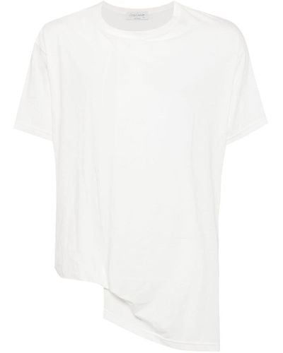 Yohji Yamamoto T-shirt drappeggiata - Bianco