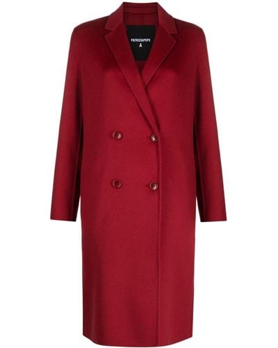 Patrizia Pepe Double-breasted Wool-blend Coat - Red