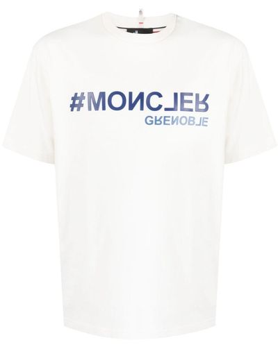3 MONCLER GRENOBLE T-shirt en coton à logo embossé - Blanc