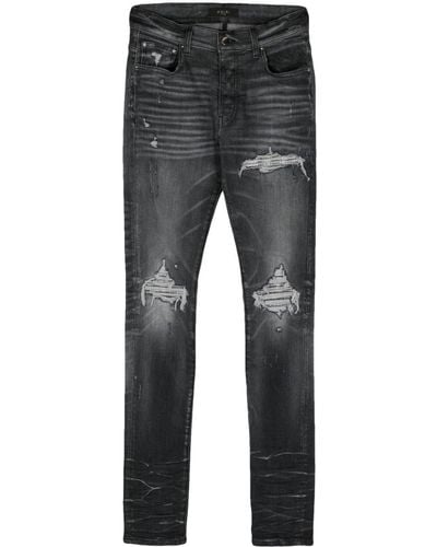 Amiri Jeans slim a vita bassa Crystal MX1 - Grigio