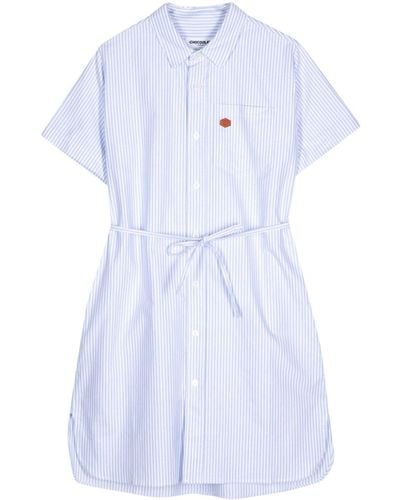 Chocoolate Striped Cotton Shirtdress - Blue