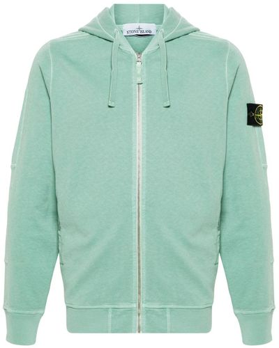 Stone Island Compass-badge cotton hoodie - Grün