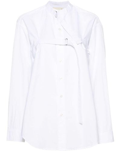 R13 Buckle-fastening Cotton Shirt - White
