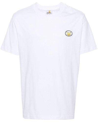 A.P.C. X Pokémon Logo-print Cotton T-shirt - White