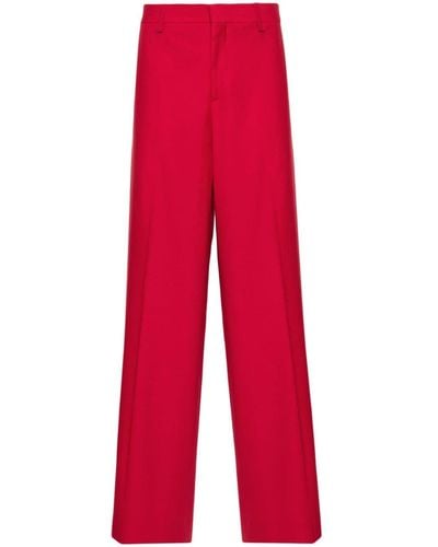 Moschino Pantalon de costume à taille haute - Rouge