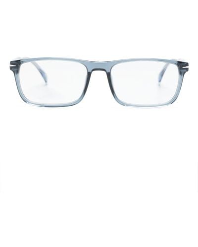David Beckham Transparent rectangle-frame glasses - Azul