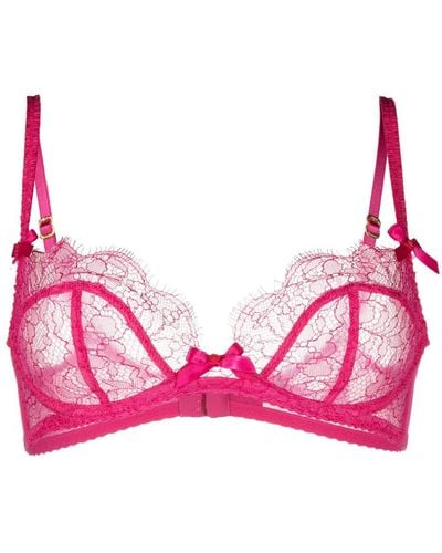 Agent Provocateur Lorna Lace Plunge Underwired Bra - Pink