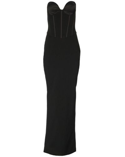 retroféte Luna Strapless Maxi Dress - Black