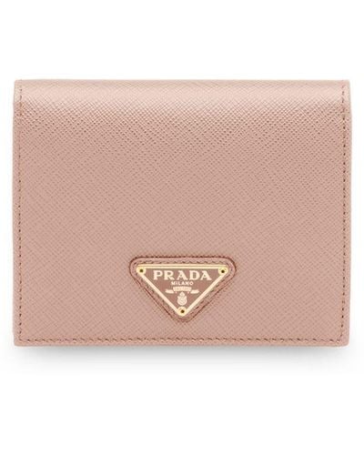 Prada Small Saffiano Bi-fold Wallet - Pink