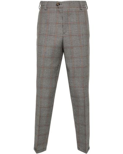PT Torino Pantalon de costume à motif pied-de-poule - Gris