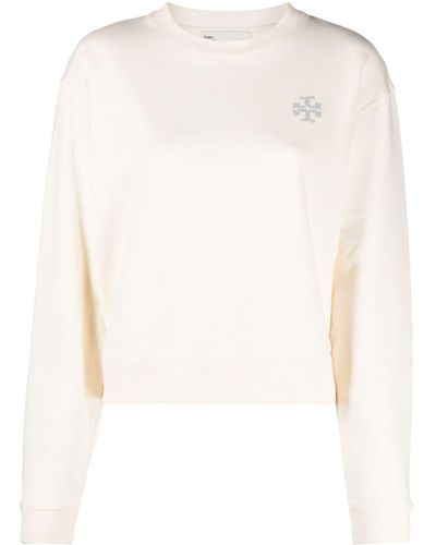 Tory Burch Logo-embellished Cotton Sweatshirt - White