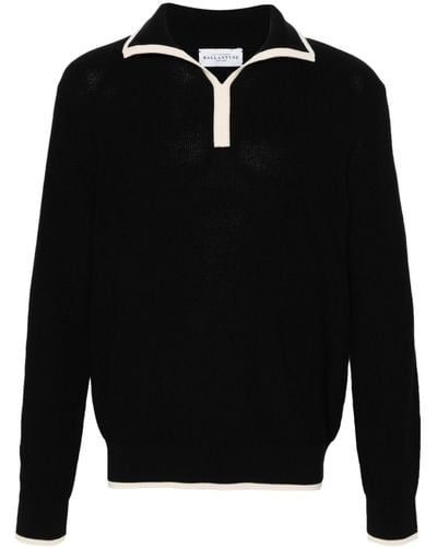 Ballantyne Ribbed-knit Cotton Sweater - Black