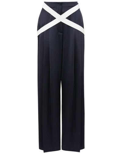 JW Anderson Crossover-strap Wide-leg Trousers - Blue
