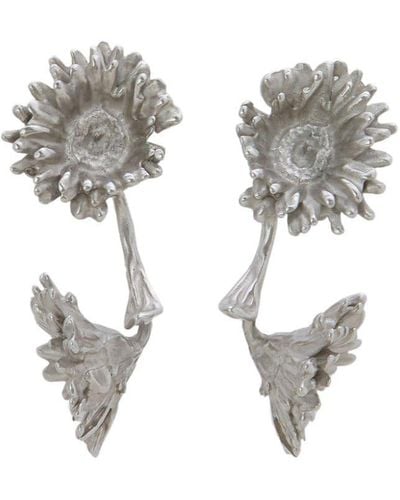 Marni Floral-shaped Drop Earrings - Metallic