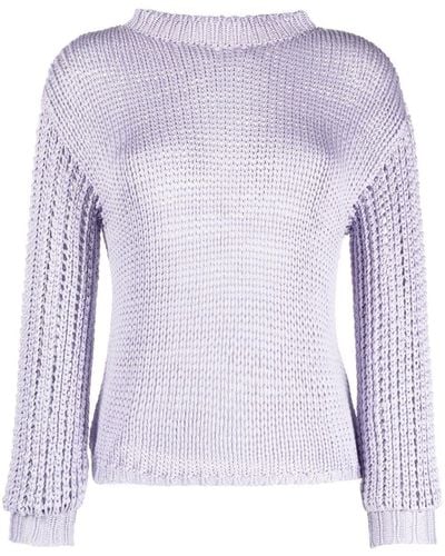Agnona Interwoven Knitted Sweater - Purple