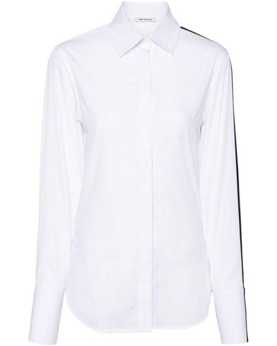 Peter Do Side-stripe Cotton Shirt - White