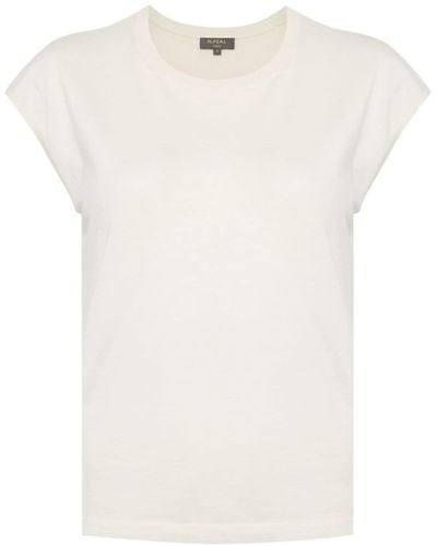 N.Peal Cashmere Round-neck short-sleeve T-shirt - Bianco