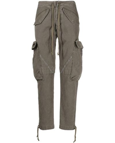 Greg Lauren Tapered Cotton Cargo Pants - Grey