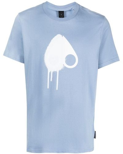 Moose Knuckles T-shirt Augustine con stampa - Blu