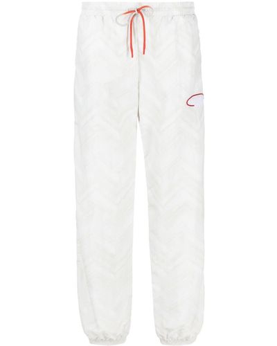 Missoni Pantalones de chándal con logo bordado - Blanco