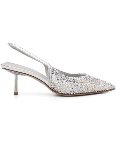 Le Silla 70mm Embellished Slingback Court Shoes - White