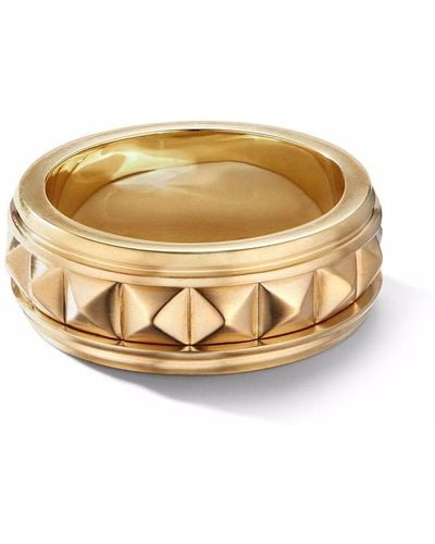 David Yurman 18kt Yellow Gold Pyramid Band Ring - Metallic