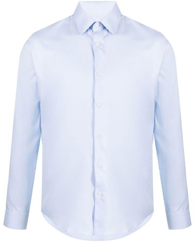 Sandro Chemise en coton à manches longues - Bleu