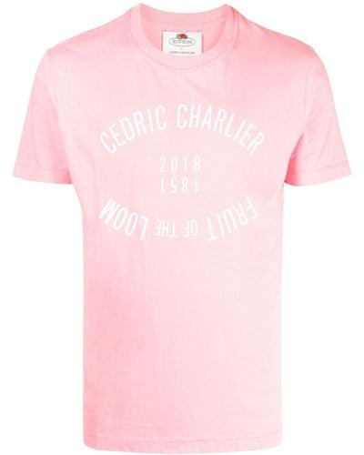 Cedric Charlier T-shirt en coton à logo imprimé - Rose