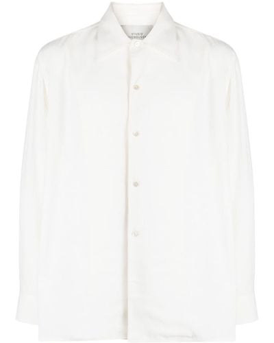 Studio Nicholson Camisa con dobladillo recto - Blanco