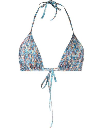 Sian Swimwear Triangle-cup Bikini Top - Blue
