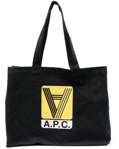 A.P.C. Diane Logo-print Tote Bag - Black