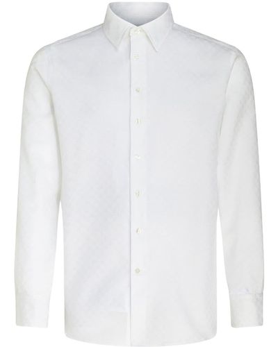Etro Long-sleeve Jacquard Cotton Shirt - White