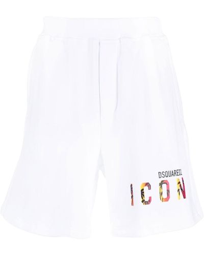 DSquared² Bermudas con logo estampado - Blanco