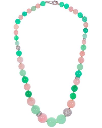 Irene Neuwirth 18kt White Gold Gumball Candy Multi-stone Necklace - Green