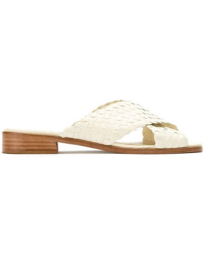Sarah Chofakian Leather Flat Sandals - White