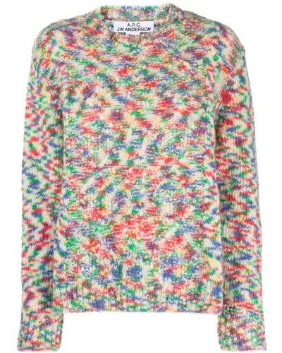 A.P.C. Abstract-pattern Knitted Sweater - Natural