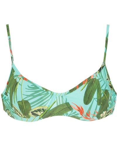 Lygia & Nanny Fiji Tropical Print Bikini Top - Green