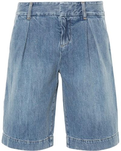 Alice + Olivia Jeans-Shorts mit Bundfalten - Blau