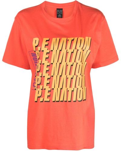 P.E Nation T-shirt Stardust à logo imprimé - Orange