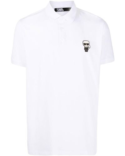 Karl Lagerfeld Poloshirt Met Logopatch - Wit