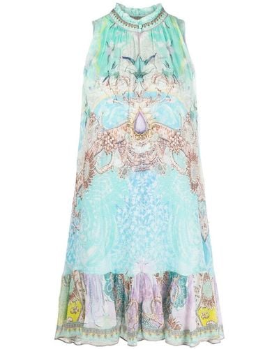 Camilla Kleid mit grafischem Print - Blau