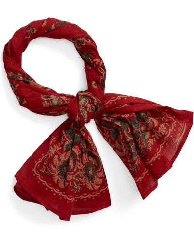 RRL Delilah Floral-print Cotton Scarf - Red