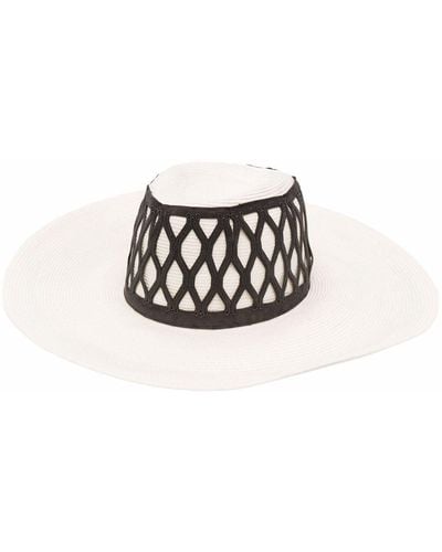 Brunello Cucinelli Contrasting Woven-design Hat - White