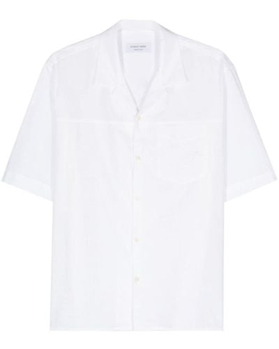 Marine Serre Hemd mit Blumenstickerei - Weiß
