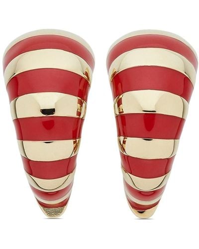 Ferragamo Striped Chunky Hoop Earrings - Red