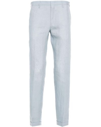 Paul Smith Pantalon en lin à plis marqués - Bleu