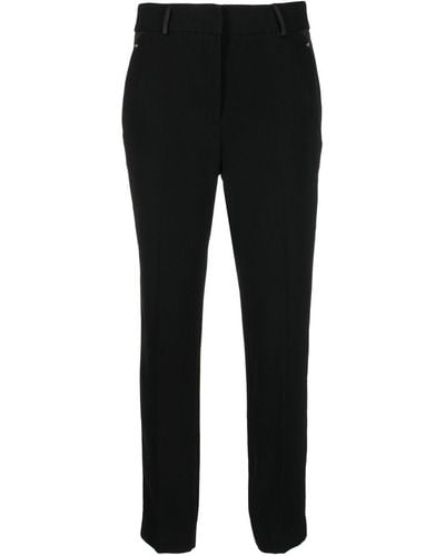 Liu Jo Satin-detail Cropped Trousers - Black