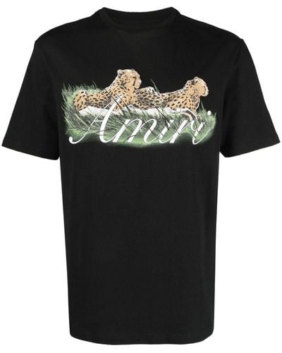 Amiri Camiseta Cheetah con logo estampado - Negro